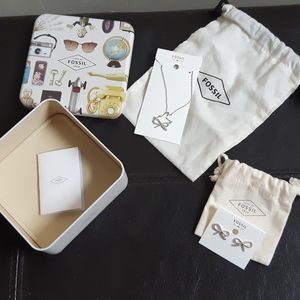 FOSSIL bow jewellry set